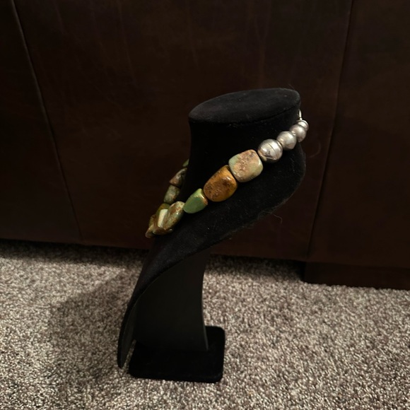 Hand Crafted  Earth “One of a Kind” Turquoise & Sterling Silver Necklace (Heavy) - Picture 2 of 3